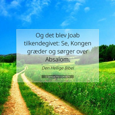 Picture 07 - 2 Samuel 19:1 DA1871 - Og det blev Joab tilkendegivet: Se, Kongen - Bible Verse Picture