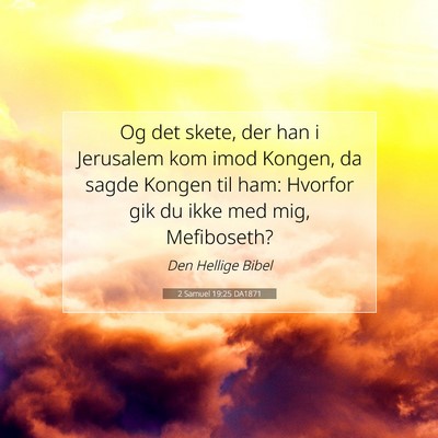 Picture 07 - 2 Samuel 19:25 DA1871 - Og det skete, der han i Jerusalem kom imod - Bible Verse Picture