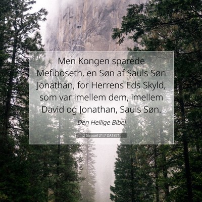 Picture 07 - 2 Samuel 21:7 DA1871 - Men Kongen sparede Mefiboseth, en Søn af Sauls - Bible Verse Picture