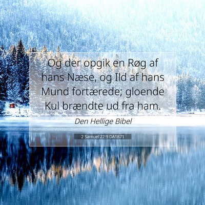 Picture 07 - 2 Samuel 22:9 DA1871 - Og der opgik en Røg af hans Næse, og Ild af - Bible Verse Picture