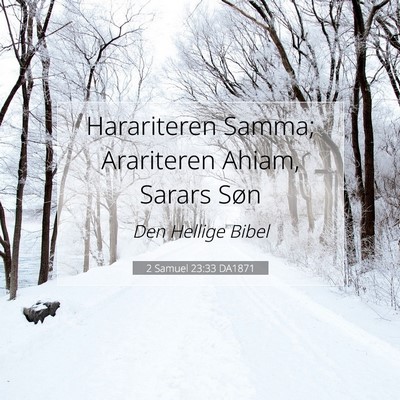 Picture 07 - 2 Samuel 23:33 DA1871 - Harariteren Samma; Arariteren Ahiam, Sarars - Bible Verse Picture