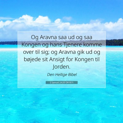 Picture 07 - 2 Samuel 24:20 DA1871 - Og Aravna saa ud og saa Kongen og hans Tjenere - Bible Verse Picture