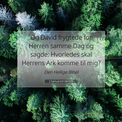 Picture 07 - 2 Samuel 6:9 DA1871 - Og David frygtede for Herren samme Dag og sagde: - Bible Verse Picture