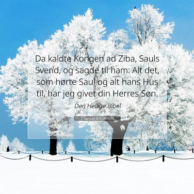 Picture 07 - 2 Samuel 9:9 DA1871 - Da kaldte Kongen ad Ziba, Sauls Svend, og sagde - Bible Verse Picture