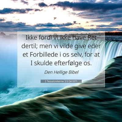 Picture 07 - 2 Tessalonikerne 3:9 DA1871 - Ikke fordi vi ikke have Ret dertil; men vi vilde - Bible Verse Picture