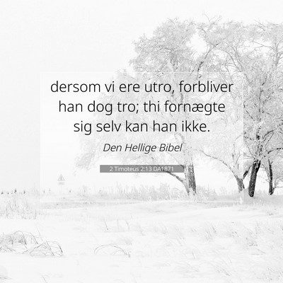Picture 07 - 2 Timoteus 2:13 DA1871 - dersom vi ere utro, forbliver han dog tro; thi - Bible Verse Picture
