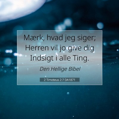 Picture 07 - 2 Timoteus 2:7 DA1871 - Mærk, hvad jeg siger; Herren vil jo give dig - Bible Verse Picture