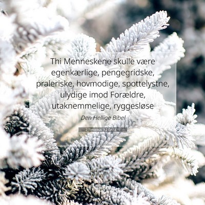Picture 07 - 2 Timoteus 3:2 DA1871 - Thi Menneskene skulle være egenkærlige, - Bible Verse Picture