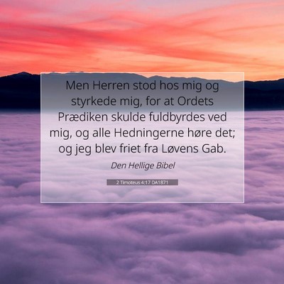 Picture 07 - 2 Timoteus 4:17 DA1871 - Men Herren stod hos mig og styrkede mig, for at - Bible Verse Picture