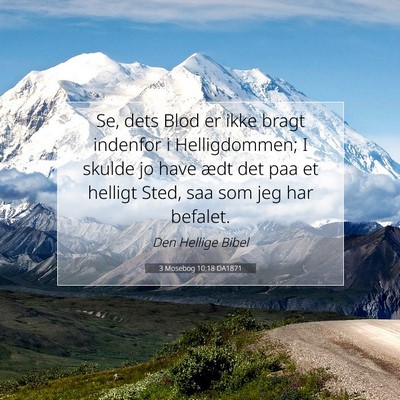 Picture 07 - 3 Mosebog 10:18 DA1871 - Se, dets Blod er ikke bragt indenfor i - Bible Verse Picture