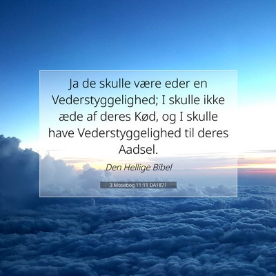 Picture 07 - 3 Mosebog 11:11 DA1871 - Ja de skulle være eder en Vederstyggelighed; I - Bible Verse Picture
