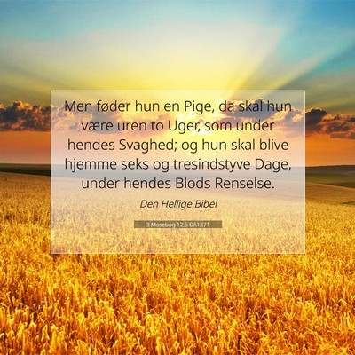 Picture 07 - 3 Mosebog 12:5 DA1871 - Men føder hun en Pige, da skal hun være uren to - Bible Verse Picture