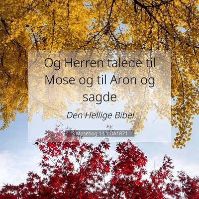 Picture 07 - 3 Mosebog 13:1 DA1871 - Og Herren talede til Mose og til Aron og - Bible Verse Picture