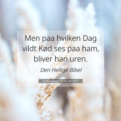 Picture 07 - 3 Mosebog 13:14 DA1871 - Men paa hvilken Dag vildt Kød ses paa ham, - Bible Verse Picture