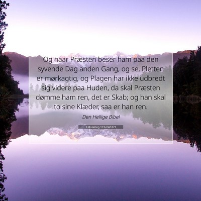 Picture 07 - 3 Mosebog 13:6 DA1871 - Og naar Præsten beser ham paa den syvende Dag - Bible Verse Picture