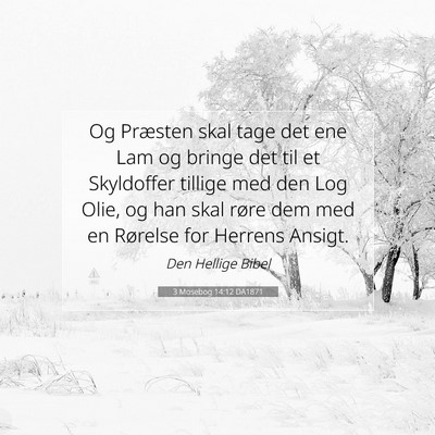 Picture 07 - 3 Mosebog 14:12 DA1871 - Og Præsten skal tage det ene Lam og bringe det - Bible Verse Picture