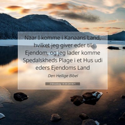 Picture 07 - 3 Mosebog 14:34 DA1871 - Naar I komme i Kanaans Land, hvilket jeg giver - Bible Verse Picture