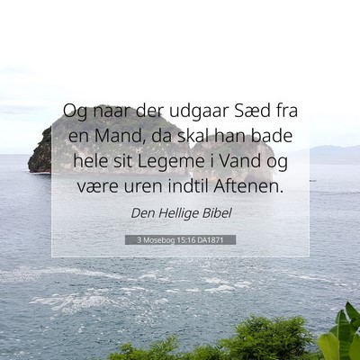 Picture 07 - 3 Mosebog 15:16 DA1871 - Og naar der udgaar Sæd fra en Mand, da skal han - Bible Verse Picture