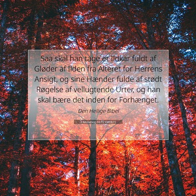Picture 07 - 3 Mosebog 16:12 DA1871 - Saa skal han tage et Ildkar fuldt af Gløder af - Bible Verse Picture