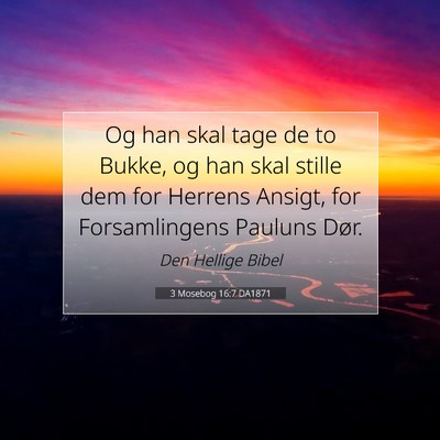 Picture 07 - 3 Mosebog 16:7 DA1871 - Og han skal tage de to Bukke, og han skal stille - Bible Verse Picture