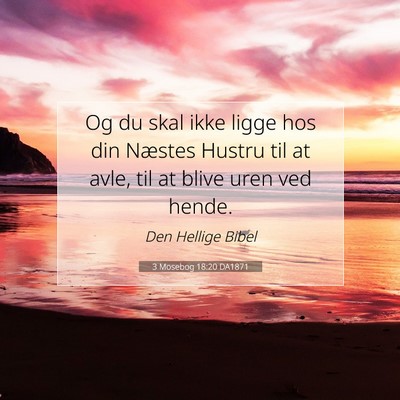 Picture 07 - 3 Mosebog 18:20 DA1871 - Og du skal ikke ligge hos din Næstes Hustru til - Bible Verse Picture