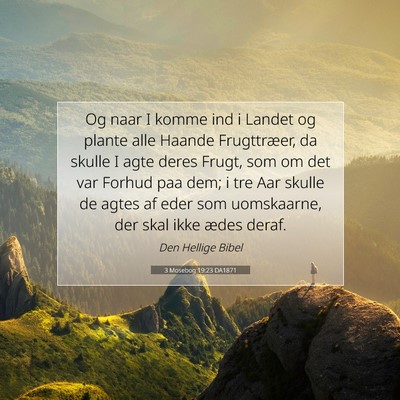 Picture 07 - 3 Mosebog 19:23 DA1871 - Og naar I komme ind i Landet og plante alle - Bible Verse Picture