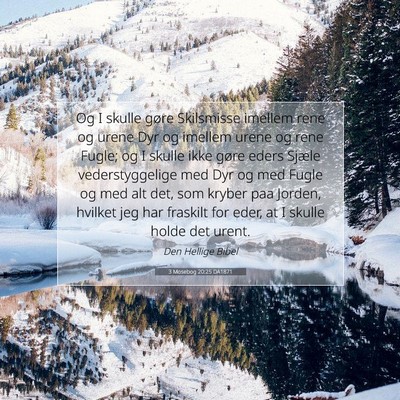 Picture 07 - 3 Mosebog 20:25 DA1871 - Og I skulle gøre Skilsmisse imellem rene og - Bible Verse Picture