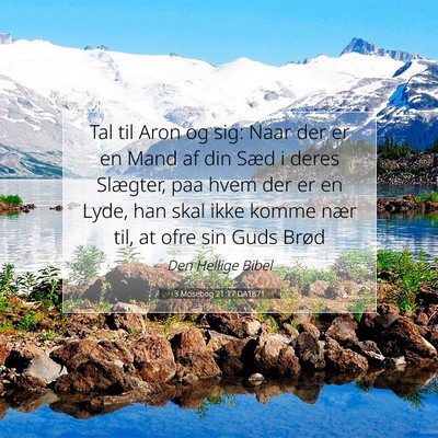 Picture 07 - 3 Mosebog 21:17 DA1871 - Tal til Aron og sig: Naar der er en Mand af din - Bible Verse Picture