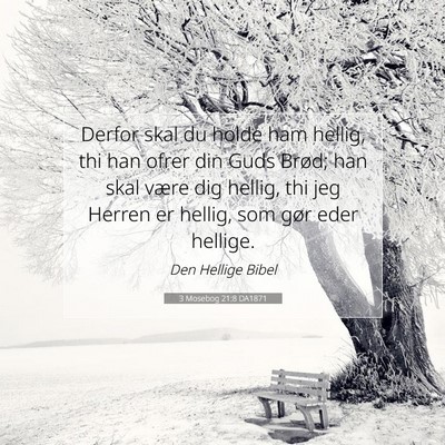 Picture 07 - 3 Mosebog 21:8 DA1871 - Derfor skal du holde ham hellig, thi han ofrer - Bible Verse Picture