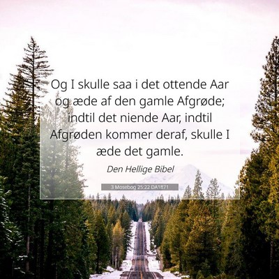 Picture 07 - 3 Mosebog 25:22 DA1871 - Og I skulle saa i det ottende Aar og æde af den - Bible Verse Picture