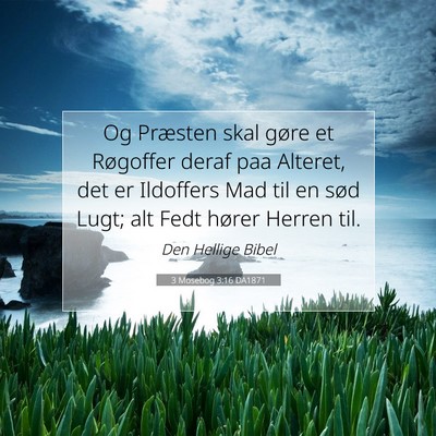 Picture 07 - 3 Mosebog 3:16 DA1871 - Og Præsten skal gøre et Røgoffer deraf paa - Bible Verse Picture