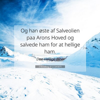 Picture 07 - 3 Mosebog 8:12 DA1871 - Og han øste af Salveolien paa Arons Hoved og - Bible Verse Picture