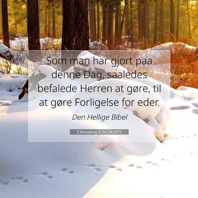 Picture 07 - 3 Mosebog 8:34 DA1871 - Som man har gjort paa denne Dag, saaledes - Bible Verse Picture