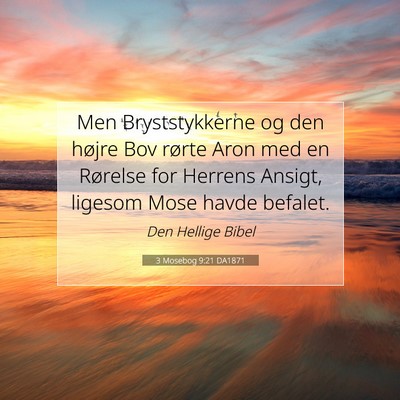 Picture 07 - 3 Mosebog 9:21 DA1871 - Men Bryststykkerne og den højre Bov rørte Aron - Bible Verse Picture