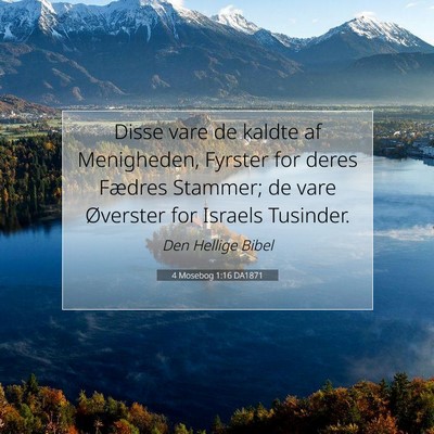 Picture 07 - 4 Mosebog 1:16 DA1871 - Disse vare de kaldte af Menigheden, Fyrster for - Bible Verse Picture