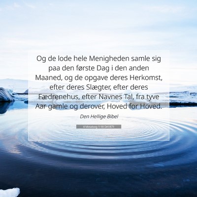 Picture 07 - 4 Mosebog 1:18 DA1871 - Og de lode hele Menigheden samle sig paa den - Bible Verse Picture