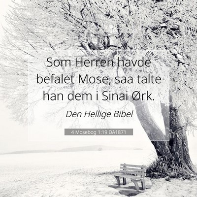 Picture 07 - 4 Mosebog 1:19 DA1871 - Som Herren havde befalet Mose, saa talte han dem - Bible Verse Picture
