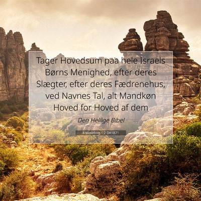 Picture 07 - 4 Mosebog 1:2 DA1871 - Tager Hovedsum paa hele Israels Børns Menighed, - Bible Verse Picture