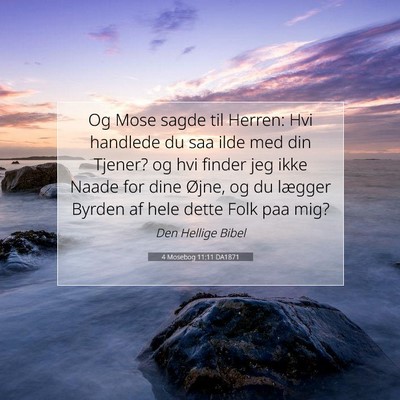 Picture 07 - 4 Mosebog 11:11 DA1871 - Og Mose sagde til Herren: Hvi handlede du saa - Bible Verse Picture