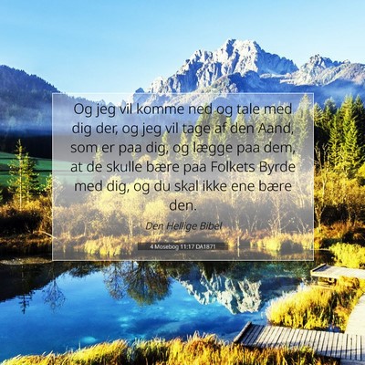 Picture 07 - 4 Mosebog 11:17 DA1871 - Og jeg vil komme ned og tale med dig der, og jeg - Bible Verse Picture