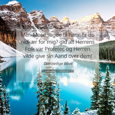 Picture 07 - 4 Mosebog 11:29 DA1871 - Men Mose sagde til ham: Er du nidkær for mig? - Bible Verse Picture