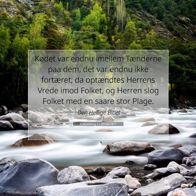 Picture 07 - 4 Mosebog 11:33 DA1871 - Kødet var endnu imellem Tænderne paa dem, det - Bible Verse Picture