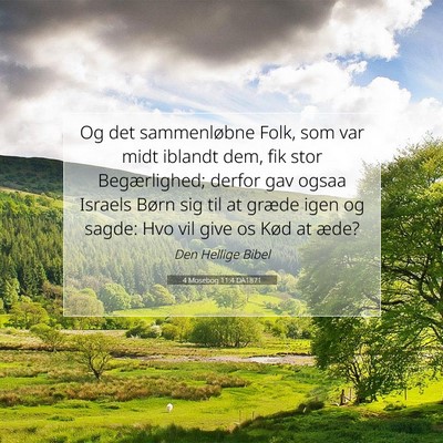 Picture 07 - 4 Mosebog 11:4 DA1871 - Og det sammenløbne Folk, som var midt iblandt - Bible Verse Picture