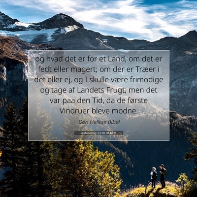 Picture 07 - 4 Mosebog 13:20 DA1871 - og hvad det er for et Land, om det er fedt eller - Bible Verse Picture