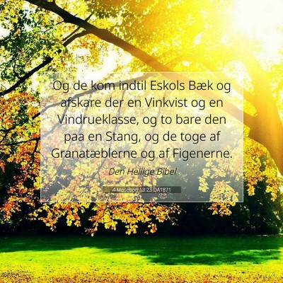 Picture 07 - 4 Mosebog 13:23 DA1871 - Og de kom indtil Eskols Bæk og afskare der en - Bible Verse Picture