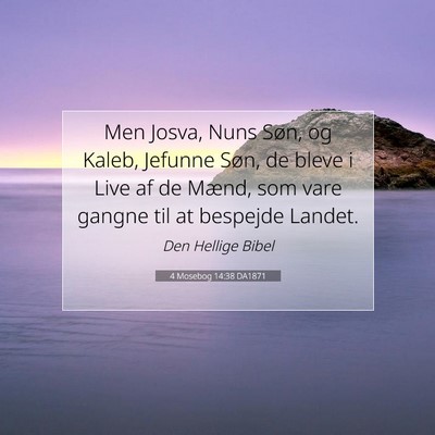 Picture 07 - 4 Mosebog 14:38 DA1871 - Men Josva, Nuns Søn, og Kaleb, Jefunne Søn, de - Bible Verse Picture