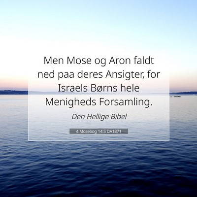 Picture 07 - 4 Mosebog 14:5 DA1871 - Men Mose og Aron faldt ned paa deres Ansigter, - Bible Verse Picture
