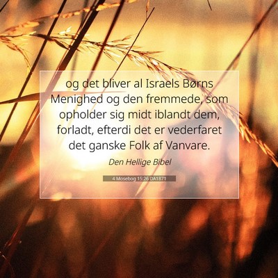 Picture 07 - 4 Mosebog 15:26 DA1871 - og det bliver al Israels Børns Menighed og den - Bible Verse Picture