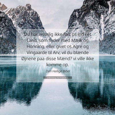Picture 07 - 4 Mosebog 16:14 DA1871 - Du har visselig ikke ført os ind i et Land, som - Bible Verse Picture