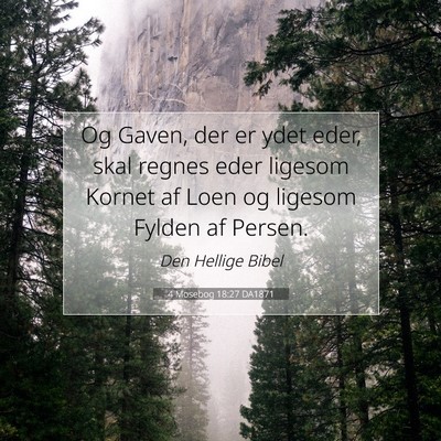 Picture 07 - 4 Mosebog 18:27 DA1871 - Og Gaven, der er ydet eder, skal regnes eder - Bible Verse Picture